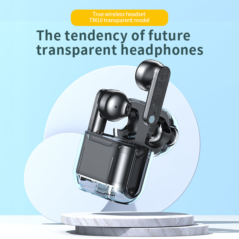 TM10 Trådløs Bluetooth 5.3 Gaming Headset TWS-øretelefoner Gennemsigtige hovedtelefoner med lav forsinkelse TM10 Trådløs Bluetooth 5.3 Gaming Headset TWS-øretelefoner Gennemsigtige hovedtelefoner med lav forsinkelse